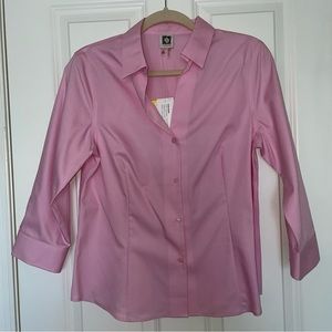 NWT Women’s Ann Klein Pink Rose Blouse - Size M